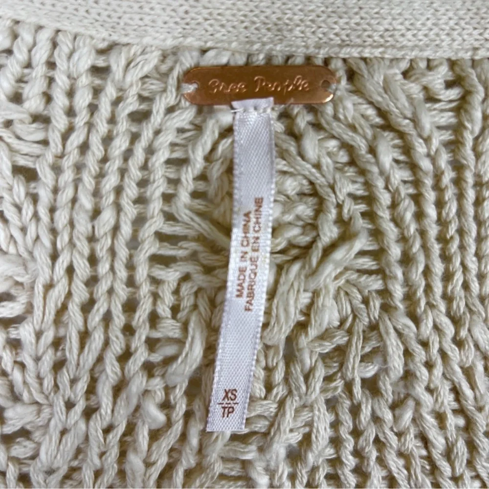 FREE PEOPLE Montana NEW Cable Knit Cardigan Sweater NEW With Tag Size XS Tea